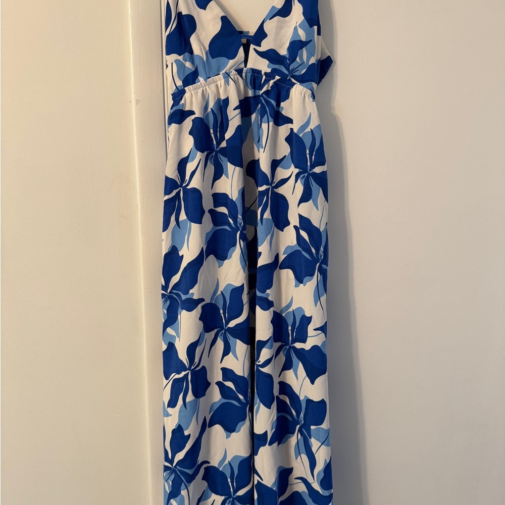 a new day Blue and White Patterned Dress - Picture 2 of 6